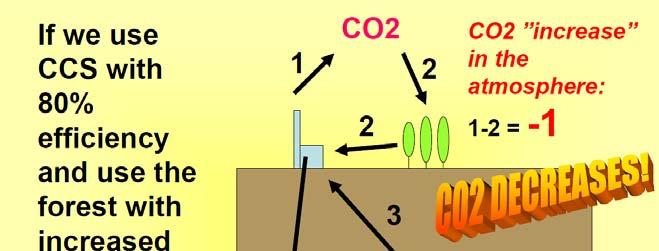 Figur 6b. Systemanalys med skogsanvändning och med CCS.