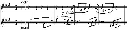Det mycket sångbara huvudtemat, visar en del likheter med Preislied i Wagners Mästersångaren från Nürnberg.