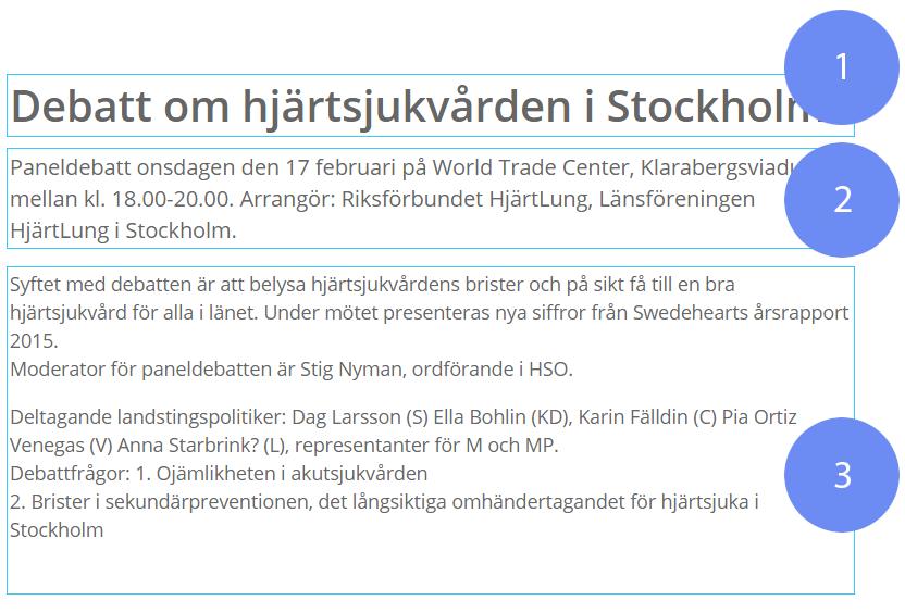 Fyll er kalenderhändelse med en Rubrik