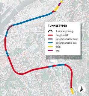 BERGDAGARNA 2018 Huvuddata för Västlänken är 8 km lång. 6,6 km i tunnel. 2 km betongtunnel genom lerpassager. 4 km bergtunnel. 3 stationer, varav två förlagda delvis i berg (Haga och Korsvägen).