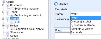 Alkohol Alkohol steg 1, 2, 3 VAD SOM SKA DOKUMENTERAS OCH HUR Vad som mäts Antal patienter med riskbruk för alkohol som har identifierats och hur många av dem som inte längre ligger på riskbruk av