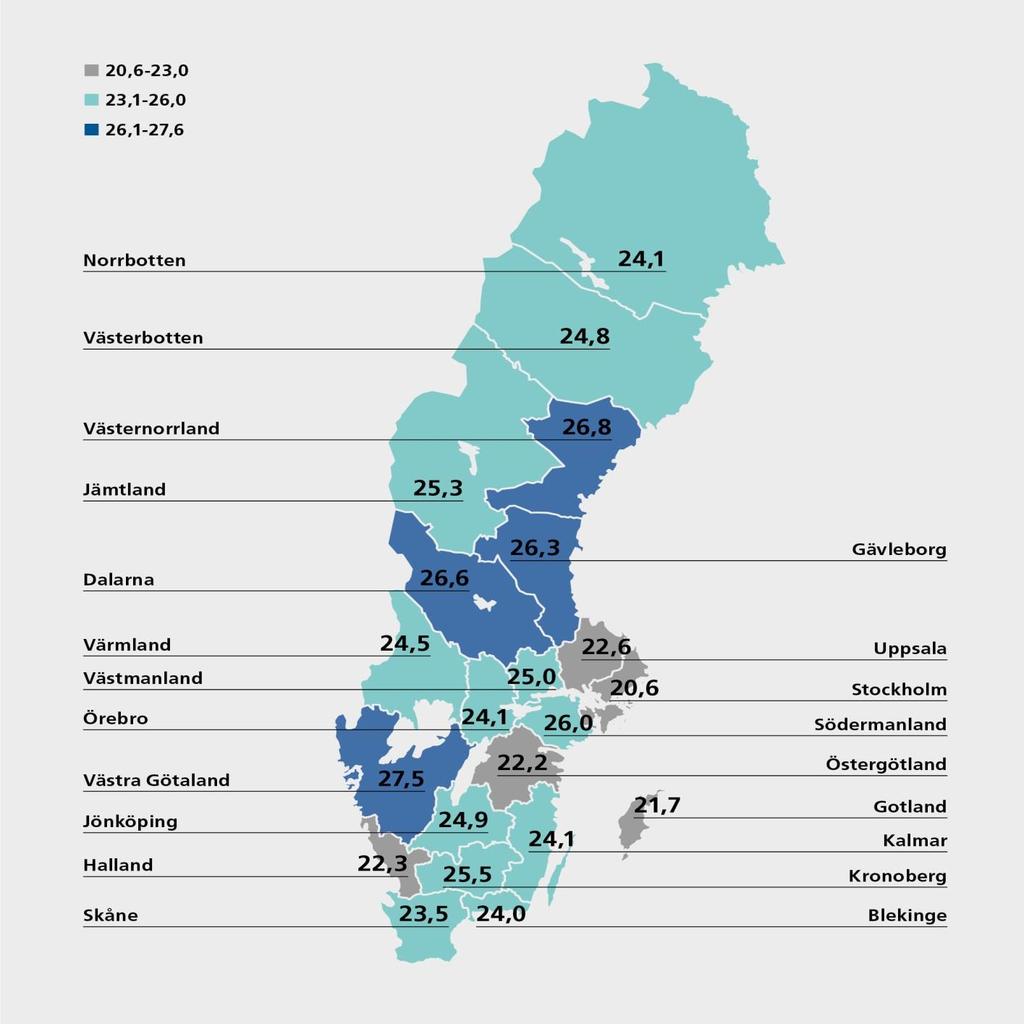 Relativ frekvens per 1 000