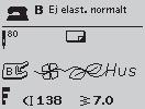 Sy sömnadsprogrammet När du är klar med programmet, tryck på Mina sömmar för att spara det (se nästa sida) eller, om du är kvar i programmeringsläget, tryck på PROG eller trampa ner fotreglaget för