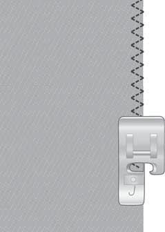 Välj: Elastiskt tunt tyg samt sömnadsteknik Sy ihop (den exklusiva funktionen SEWING ADVISOR väljer elastisk söm). Använd: Pressarfot A och stretchnål nr 75 som rekommenderas för tyget.