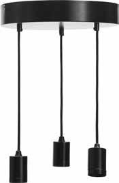 SKYN CEILING LIGHT ROUND Art.nr Finish Diam Kn Q 1903003 Black 30 cm 19900499 2 st E27, 3 x 60W 1,5m textilkabel m 3 x 2-i-1 lamphållare SKYN CEILING LIGHT ROUND Art.