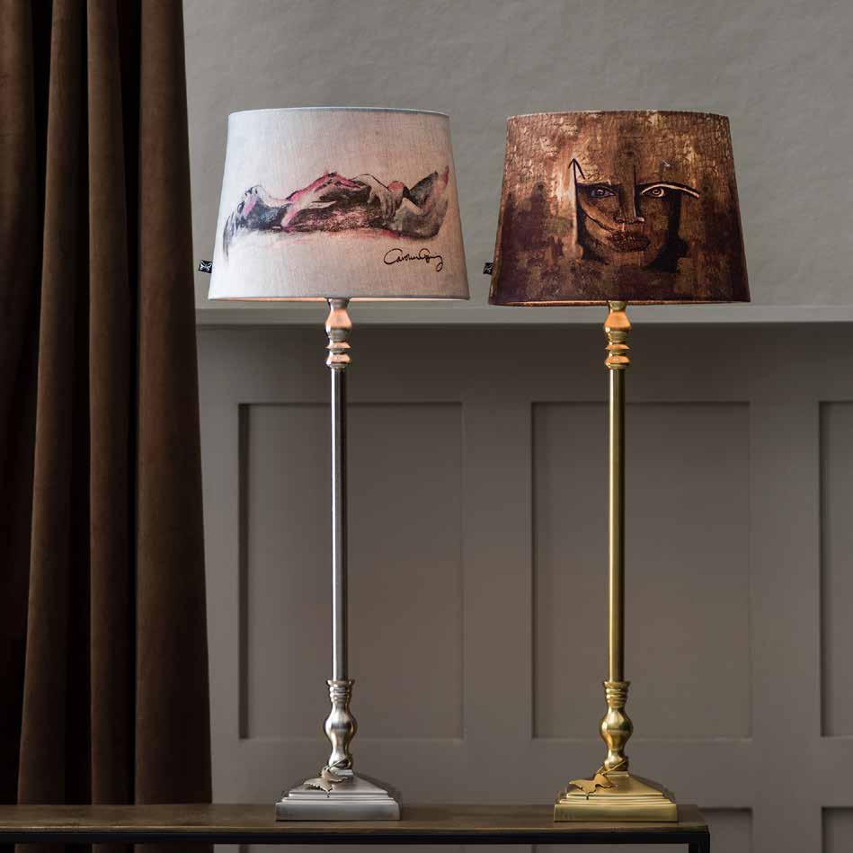 GYNNING LAMPFOT MATT KROM I216 MED LAMPSKÄRM ALONE BN LONELY