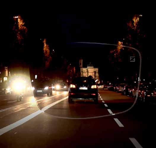 Minskad bländning på natten från mötande bilar eller gatubelysning.