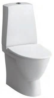 Placeringen intill väggen innebär att det inte förekommer hörn eller hålrum bakom WC-stolen, där rengöring annars kan vara en utmaning.
