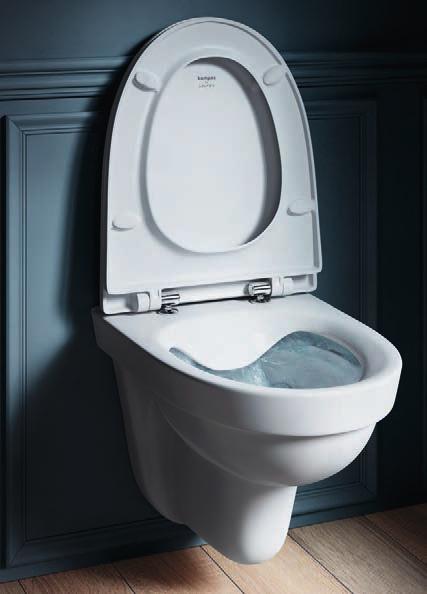 1 WC SKÅL, LAUFEN KOMPAS Spolkantslös (rimless) vägghängd WC-skål, 500x360MM med