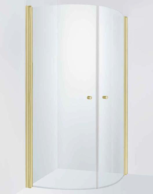DE LUXE-SEREN Corny de Luxe Guldoptik Rund duschhörna med eleganta profiler i högblank guldoptik. Pris från 11995:Fakta Runda duschhörnor i 6 mm härdat säkerhetsglas.