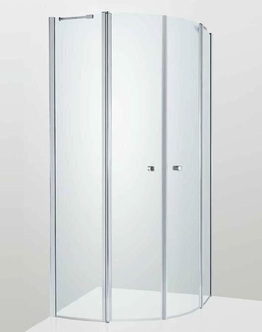 DE LUXE-SEREN Noblesse de Luxe Round Pris från 17900:Fakta Rund duschhörna i 6 mm härdat säkerhetsglas. Två fasta partier och två välvda dörrar. riljant glasbehandling för lättare rengöring.