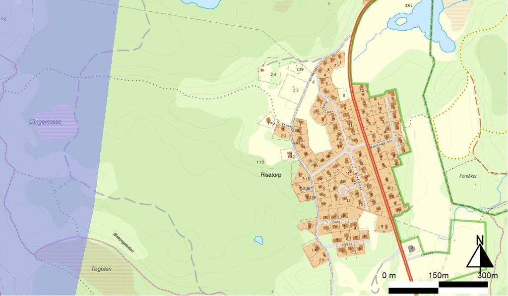 Riksintresse för flygverksamhet Ungefär 450 meter väster om planområdet ligger ett geografiskt område som avsatts för Blekinge Flygflottiljs miljötillstånd för sin flygverksamhet.