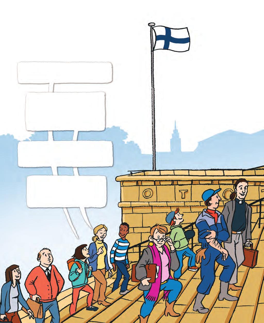 Vart är alla på väg? Till riksdagen? Jo, till riksdagen väljs 200 riksdagsledamöter från hela Finland.