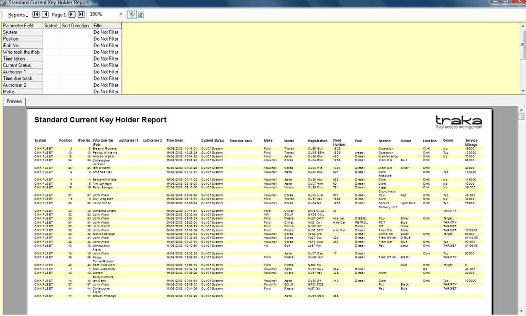 TRAKA NYCKELHANTERING KOM I GÅNG GUIDE [39] Crystal Reports GENERERA RAPPORTER Inbyggd i Traka finns Crystal Reports, en affärsapplikation för generering av alla möjliga typer av rapporter så att du
