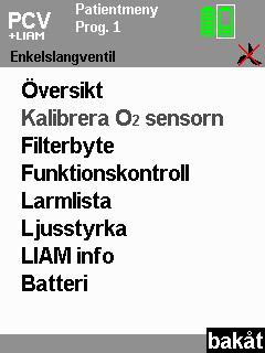 5.1.2 Navigering med ratten 1 IPAP PEEP Vt 2 Menyknappen 1 F I : E Ratten är behandlingsapparatens centrala manöverelement.