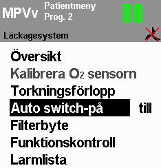 5.4 Aktivering och avaktivering av inkopplingsautomatiken (bara läckageventilering) När inkopplingsautomatiken har aktiverats startar behandlingsapparaten automatiskt så snart du andas i