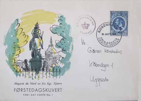 NYTT FRÅN NR 9 JULI 2017 SVENSKA FDC SÄLLSKAPET FDC med Magasin Copenhagen vinjett Det stora danska varuhuset Magasin du Nord i Köpenhamn inrättade i mitten av 1940-talet en avdelning för filateli.