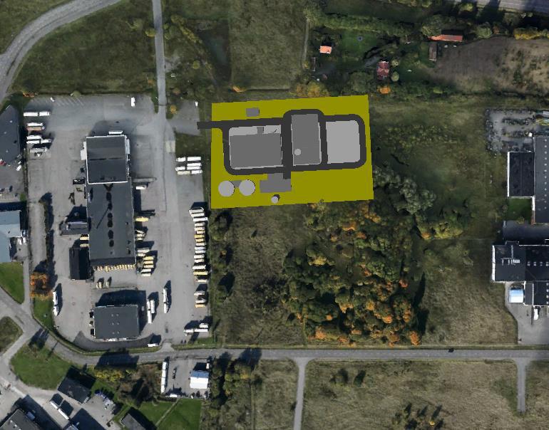 Figur 9. Lokaliseringsalternativ 2. Figur 10. Lokaliseringsalternativ 3. I grovriskanalysen har en indelning gjorts av fjärrvärmeanläggningens olika delar enligt konnotation i Tabell 7.
