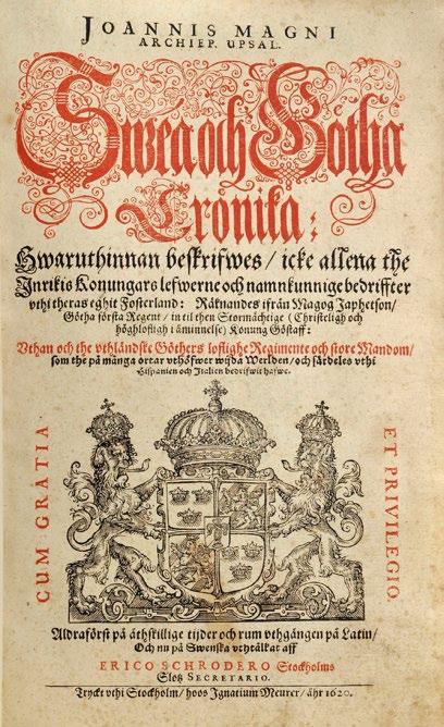 och första sidorna solkiga i yttermarginalen. Större brun fläck i nedre marginalen på s. 109-60 och 201-64. En vaxljusfläck i hörnet på s. V har färgat kringliggande sidor.