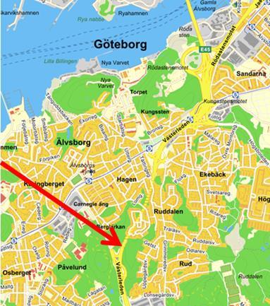 3 Resultat 3.1 Beskrivning av olycksplatsen Olycksplatsen var på Västerleden i Göteborg, cirka 100 meter ifrån södra tunnelmynningen på Gnistängstunneln i södergående körfält.