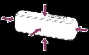 3 Tryck på ovansidan, framsidan, båda sidor eller undersidan av högtalaren.