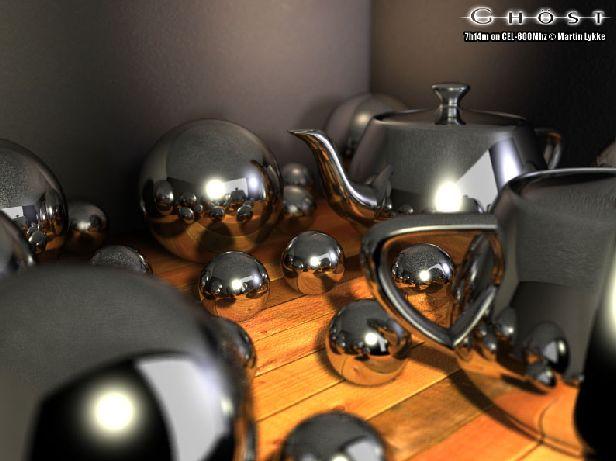 Lägg märke till hur ljuset från karaktären påverkar de omgivande strukturerna. Den här modellen tar hänsyn till ambient occlusion.