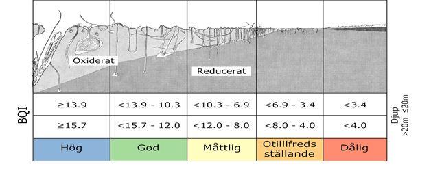 klassgränserna i dagsläget (2017) uppdelade på två djupintervall, utifrån att djupet är korrelerat till salthalten.