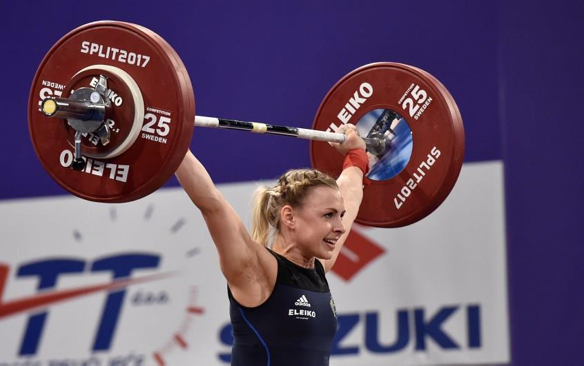 EM i Split Kroatien 2-8 april Angelica Roos från Mossebergs AK gjorde en mycket fin tävling i klass 58 kg, med två svenska rekord, ryck och sammanlagt.