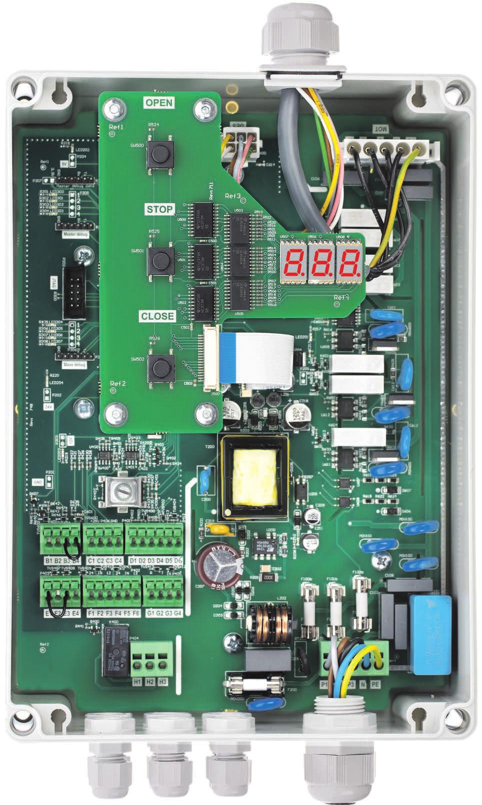 9 DES Display Motor Öppna Stopp Stäng Vridknapp Radiomottagare 24VDC ut Nödstopp Gångdörrsbrytare Kodlås,