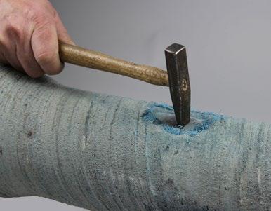 Reparation av skador i det utvändiga betongskiktet Var alltid noga med att