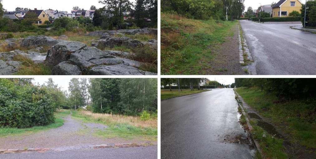 kan ledas till dagvattenledningen i Norra Bangatan. Stora delar av dagvattnet kan avledas till grönområdet.