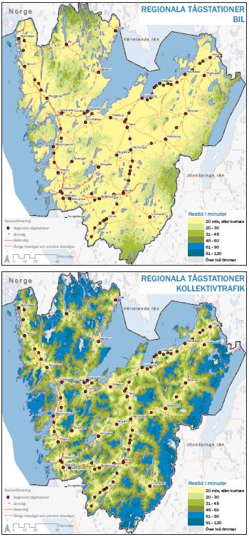 Figur 7. Figur 6. Tillgängligheten till Stockholm med allmänna kommunikationer.