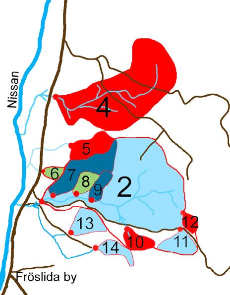 Figur 2. Försöksområdet är beläget i Hallands län nära Fröslida by, mil NO från Halmstad.