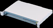 Dimensioner: 482x88x310 201120...E50 578 40 LightMate ODF 19" 24xSCD för blåsfiber/mikrokabel 5mm 1U Utdragbar ODF-enhet med komplett inredning för skarvning och fibersling.