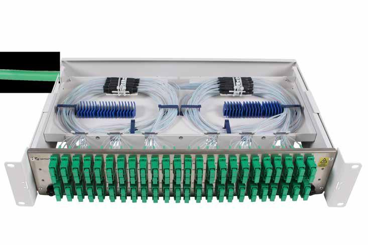 Prefabricerade produkter ODF med stubbkabel Prefab ODF LightMate 19" 1 U, 12-48 SC-kontakter 201110-12-xx...SC/UPC, ribbon, 12 fiber 201110-24-xx... SC/UPC, ribbon, 24 fiber 201110-48-xx.