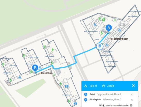 Att på ett enkelt sätt både utomhus mellan våra byggnader och inomhus på rumsnivå underlättar orienteringen för alla. Det bidrar till att minska oro och stress bland vår personal och studenter. 1.7.