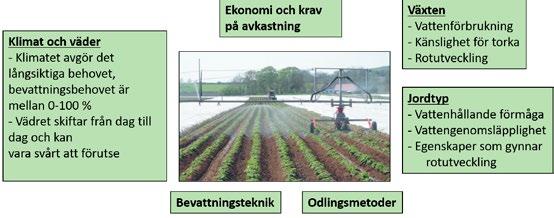 Tabell 1. Skördeökning för bevattning i olika grödor och på olika jordar (Linnér, 2003).