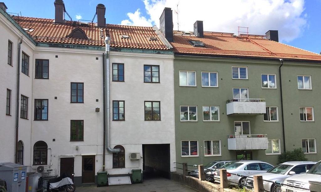 Sida 7 (17) Stadsbild Befintlig byggnad är L-formad och sammanbyggd med byggnaden på grannfastigheten.