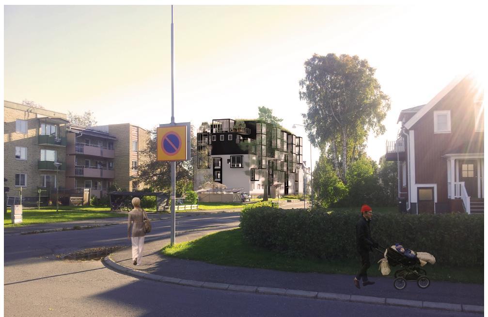 Vy från sydväst, från