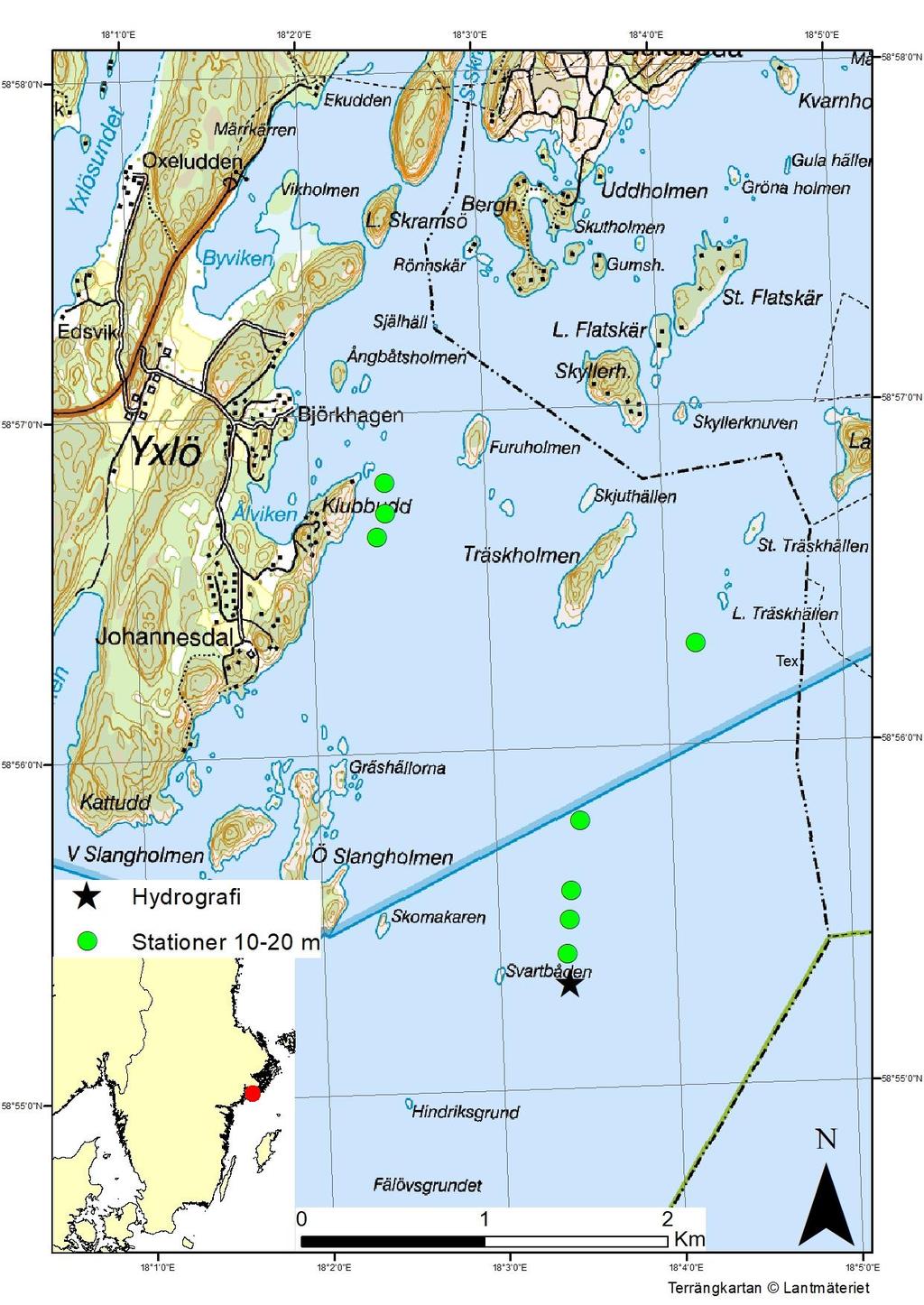 Karta över Muskö med