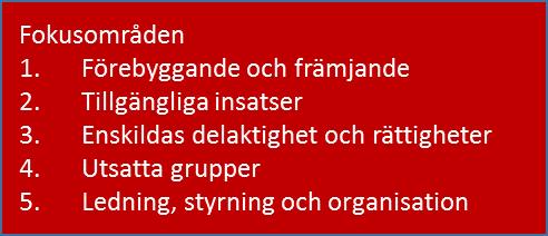 Reflektioner angående analyser och handlingsplaner för psykisk hälsa - De fem fokusområdena hänger ihop och går delvis in i varandra - Ansatsen i överenskommelsen är mycket bred - Man har olika behov