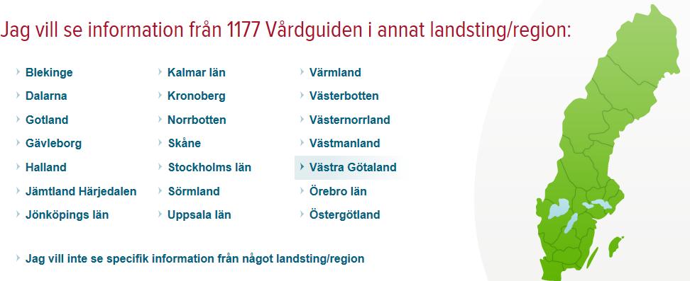 Man loggar in via webbsidan 1177. Gå till webbadress: www.1177.se.