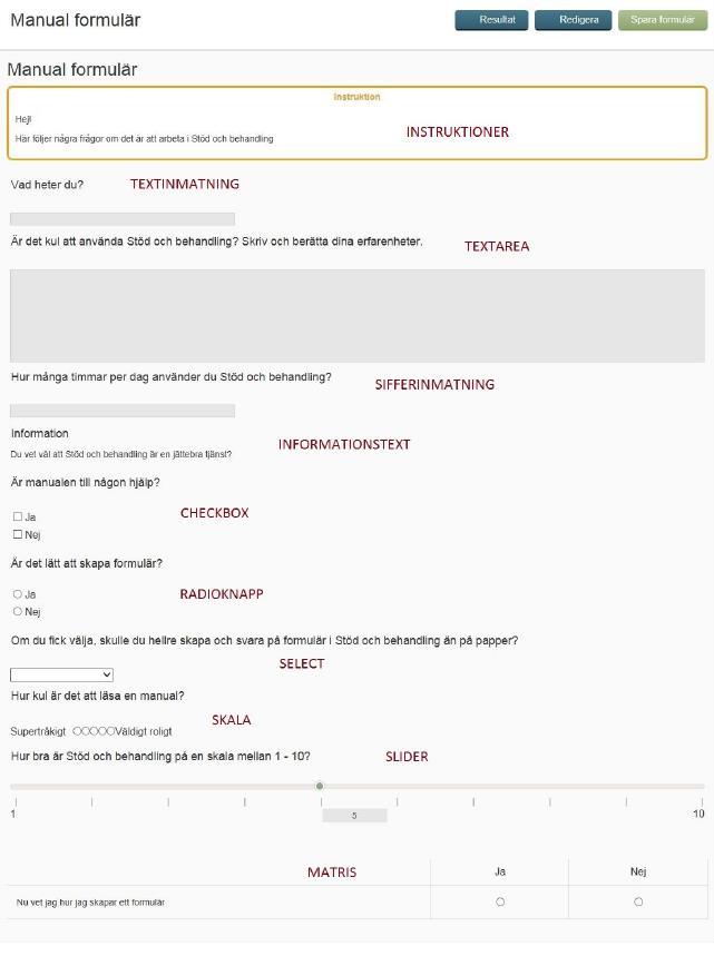 Översikt över samtliga frågetyper (kan även