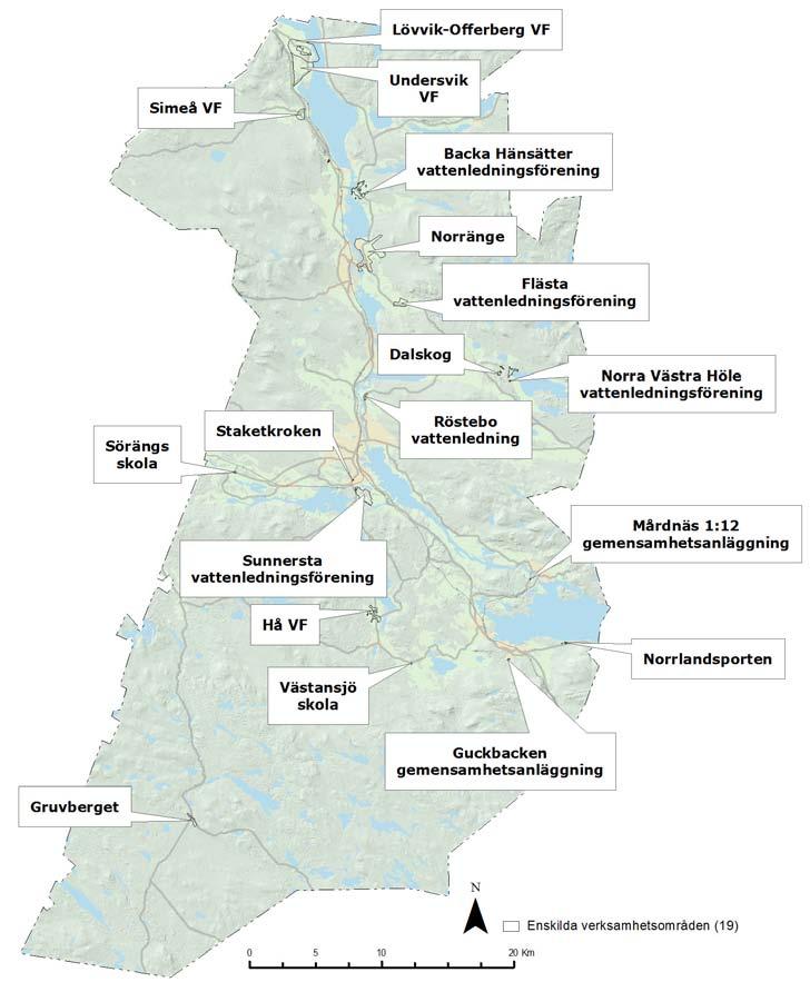 ÖVERSIKT BOLLNÄS KOMMUN 23 Gemensamhetsanläggningar för vatten och avlopp I Bollnäs finns ett antal gemensamma anläggningar som drivs av samfällighetsföreningar.