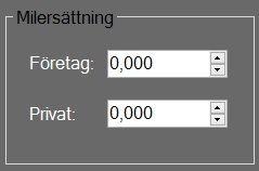 Milersättning Tryck på Inställningar Ange milersättningen per kilometer