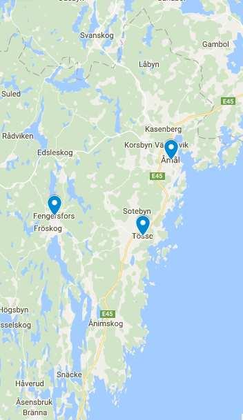 timmar (Din station, u.å.a). Med Västtrafiks bussar går det att åka till bland annat Fengersfors, Säffle, Bengtsfors, Ed och Mellerud via Tösse från Åmål (Västtrafik, 2017).