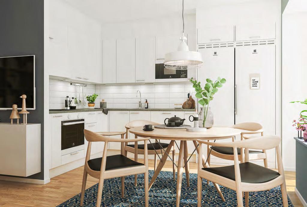Hur ser det ut inomhus? Här kan du läsa mer om materialval och inredningslösningar som vi tagit fram tillsammans med arkitekterna.