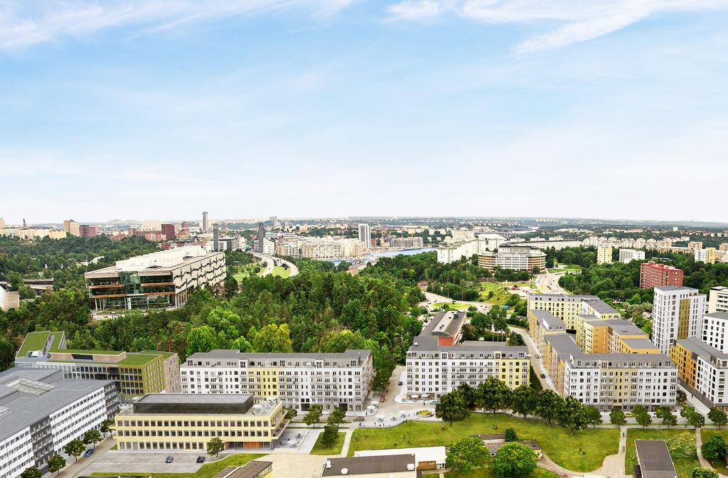 I Solna alldeles norr om Kungsholmen växer området fram med nya kontor och bostäder.