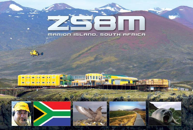 Marion Island ZS8M - Sydafrika Mellan Sydpolen och Sydafrika ligger en liten ö med en forskningsstation och förhoppningsvis åtminstone en radioamatör tillhörande det årets besättning.