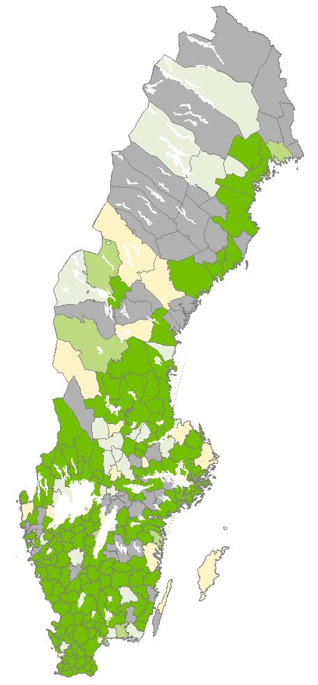 RH 2000 2016-04-25 Infört A (190) Infört B (10) Samband levererat (23) Arbete pågår (37) Ingen uppgift (30) Infört A = kommunen